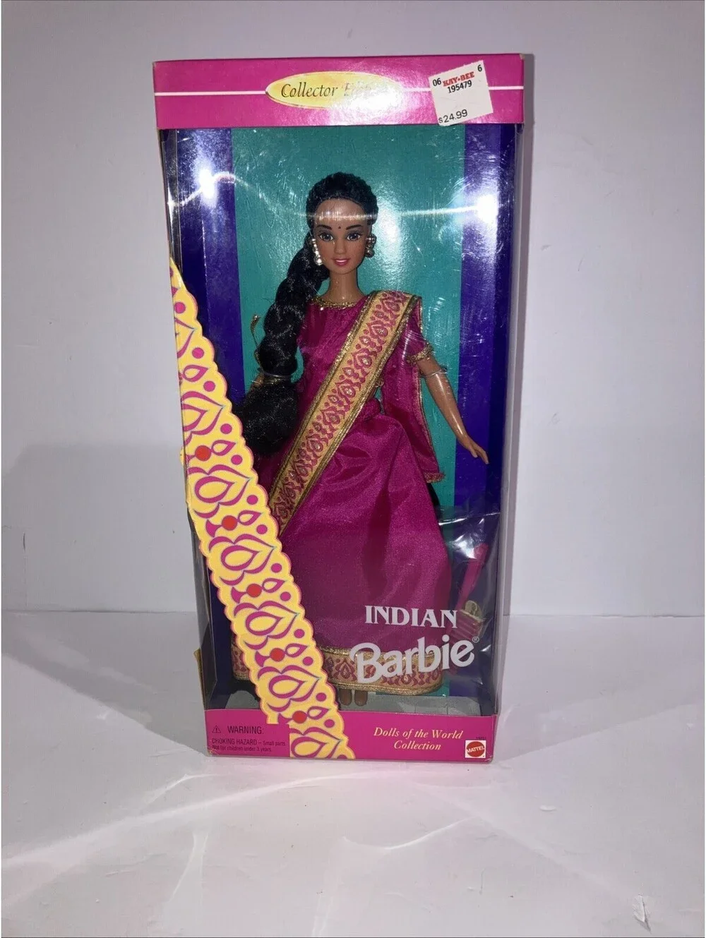 VINTAGE 1994 Indian Barbie #14451 Sari w/ Shawl Dolls Of The World NEW SEALED